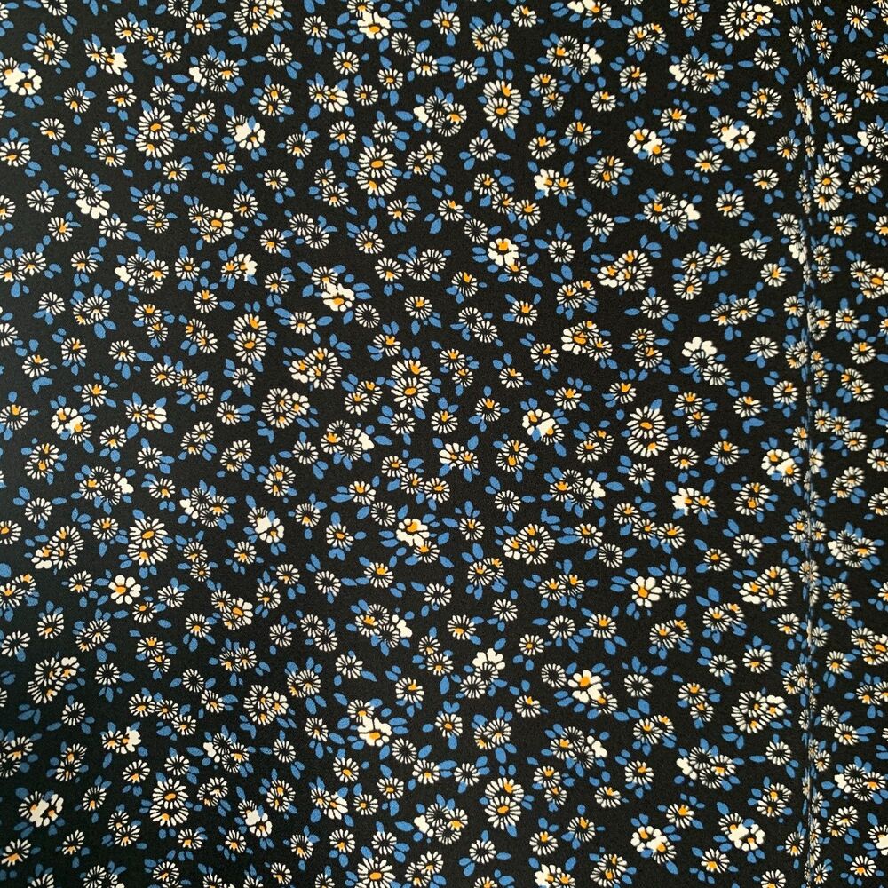 Ann Taylor Dress Petite Size XSP Black Ditsy Floral Petal Sleeve - Picture 3 of 6